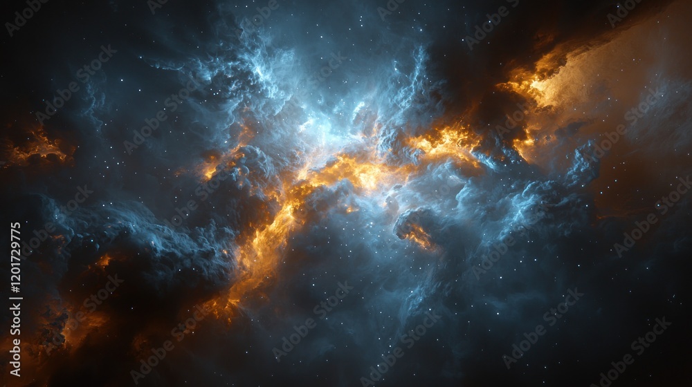 Vibrant Nebula in Deep Space: A Cosmic Tapestry of Glowing Gases and Scattered Stars Vibrant Nebula in Deep Space: A Cosmic Tapestry of Glowing Gases and Scattered Stars