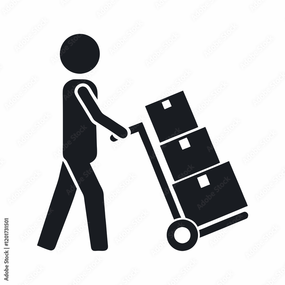 Logistics Worker Silhouette Vector Design. Logistics Worker Silhouette Vector Design.
