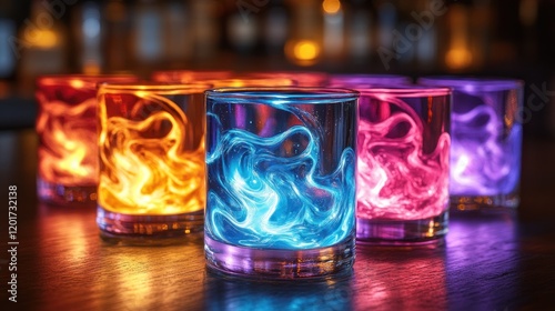Glowing Drinks in Glasses