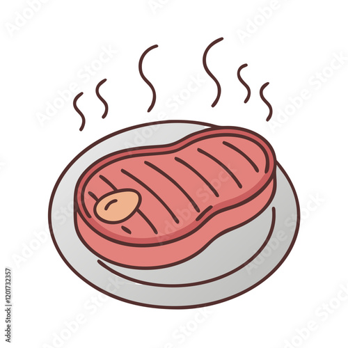 sizzling steak icon, sizzling steak vector illustration-simple illustration of sizzling steak, perfect for sizzling steak logos and icons