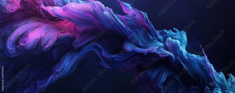 Obraz premium Abstract Digital Art: Swirling Nebula of Blues and Pinks