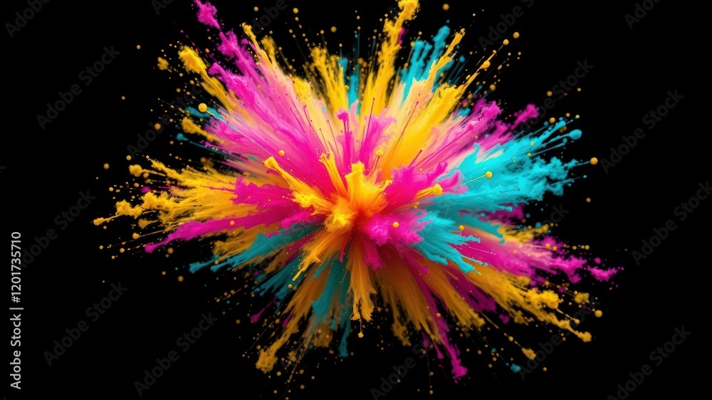 A vivid explosion of vibrant colors against a dark backdrop, showcasing the beauty and power of dynamic art. A vivid explosion of vibrant colors against a dark backdrop, showcasing the beauty and power of dynamic art.