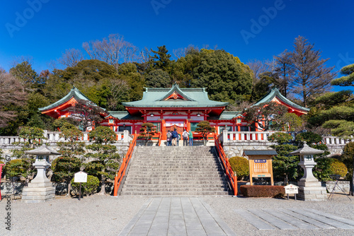 冬の足利織姫神社 社殿　栃木県足利市