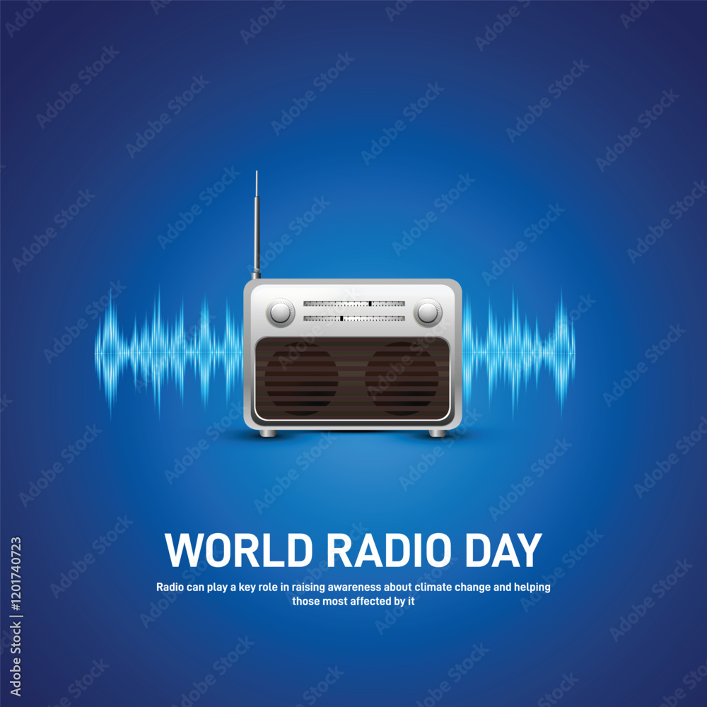 world radio day. world radio day creative banner, poster, social media post, postcard, background, backdrop, web banner, greetings card design etc.