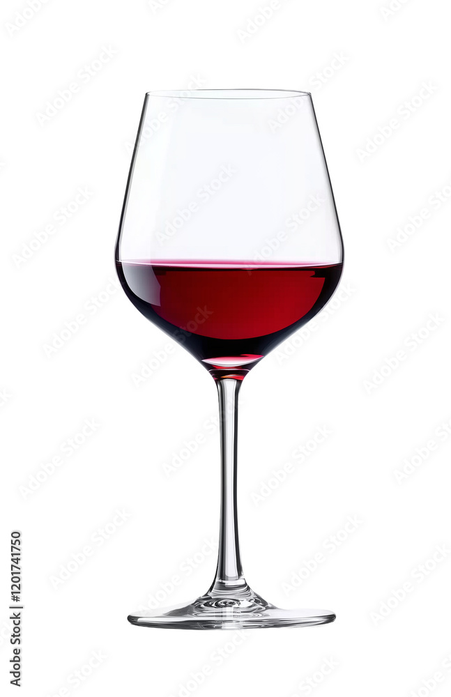 Elegant Red Wine in Glass Goblet, Isolated on White Background, Charming PNG Image. Elegant Red Wine in Glass Goblet, Isolated on White Background, Charming PNG Image.