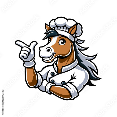 
Chef logo with a cute horse theme