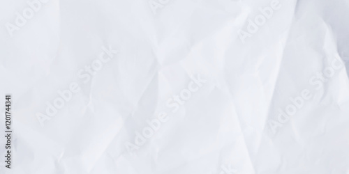 White clean crumpled paper background. Horizontal crumpled empty paper template for posters and banners. Vector illustration