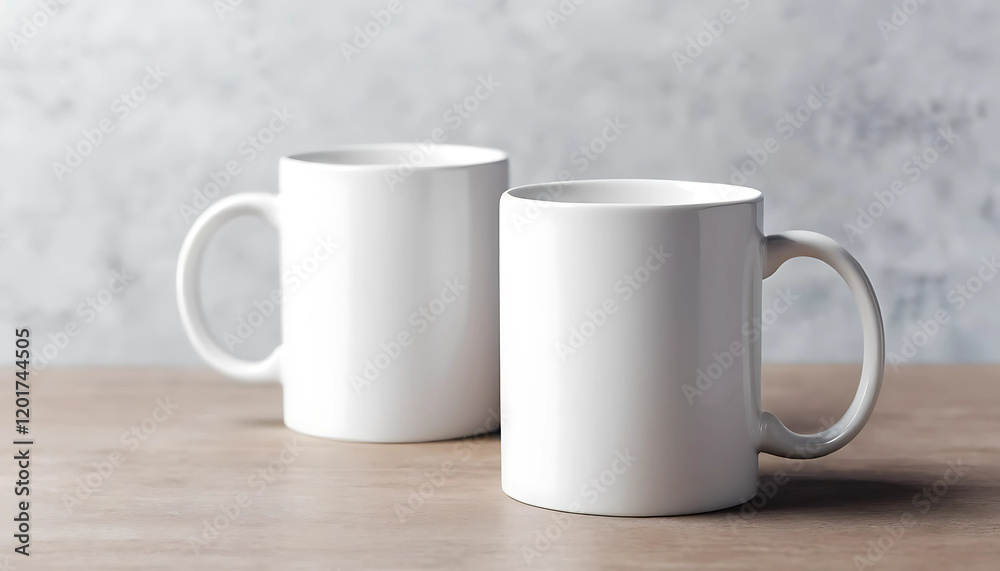 White mockup mug with at the background. Mug for brand, logo or design White mockup mug with at the background. Mug for brand, logo or design