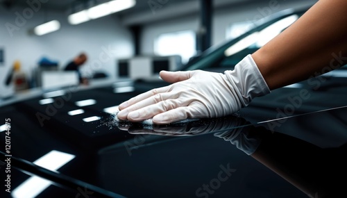 Hand in glove polishing car finish detailing and automotive care