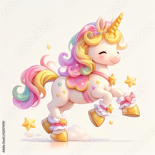 A pastel  illustration of cute girl in a children's book style,  created as a generative artwork using AI.