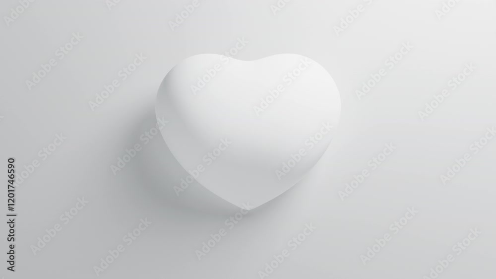 White heart pulsating on a white background. Valentine's day looped 3d animation White heart pulsating on a white background. Valentine's day looped 3d animation
