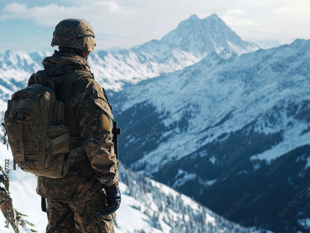 Veteran Soldier Exploring Outdoor Scenery