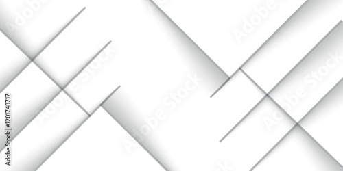Panoramic geometric shapes on abstract white background