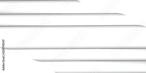 Panoramic geometric shapes on abstract white background