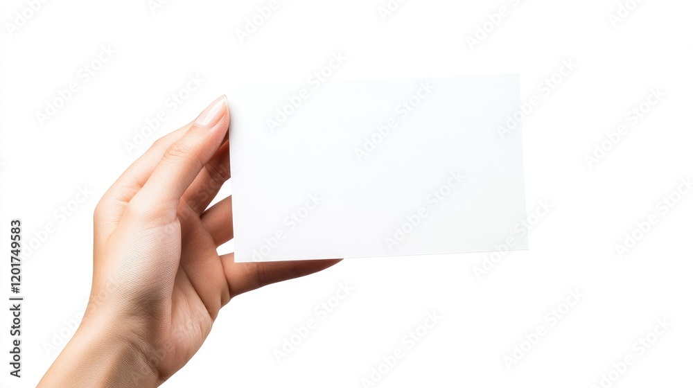 hand holding blank business card hand holding blank business card