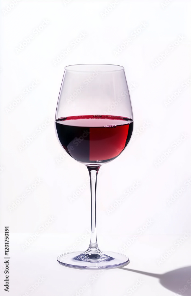Elegant Red Wine in Glass Goblet, Isolated on White Background. Elegant Red Wine in Glass Goblet, Isolated on White Background.