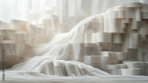 Wallpaper Mural Abstract Geometric Landscape with Layered Textures and Soft Neutral Tones Creating a Serene and Modern Artistic Background Torontodigital.ca