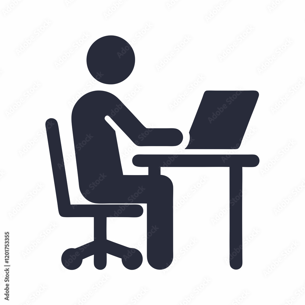 Office Worker Desk Vector Illustration. Office Worker Desk Vector Illustration.