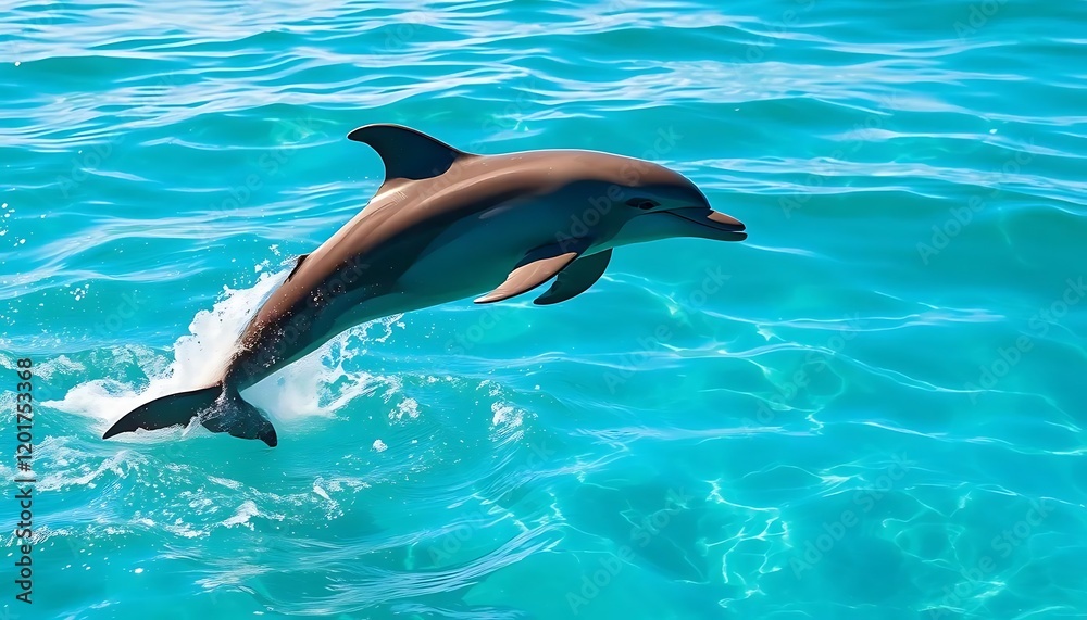Fototapeta premium Dolphin Leaping Ocean Water Wildlife Photography