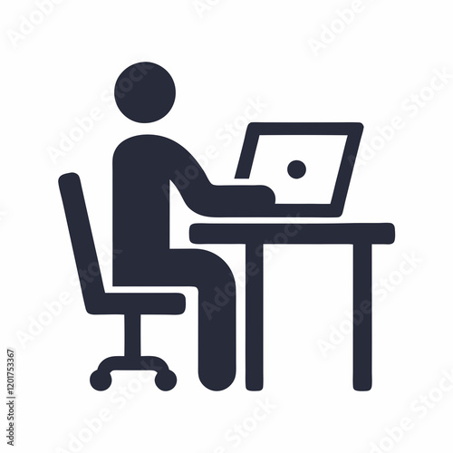Office Worker Desk Vector Illustration.