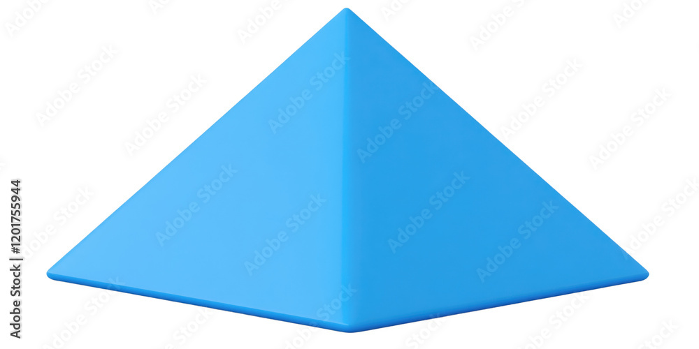 Bright Blue Square Based Pyramid 3D Render Geometric Shape Abstract Background Bright Blue Square Based Pyramid 3D Render Geometric Shape Abstract Background