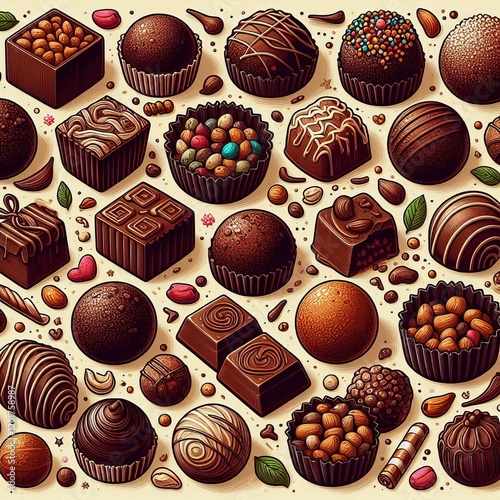 Chocolate Truffles Illustrate a variety of truffles with differe photo