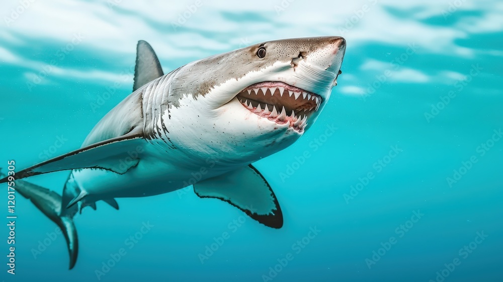 Underwater encounter with a shark ocean depths marine wildlife vibrant environment close-up view animal behavior Underwater encounter with a shark ocean depths marine wildlife vibrant environment close-up view animal behavior