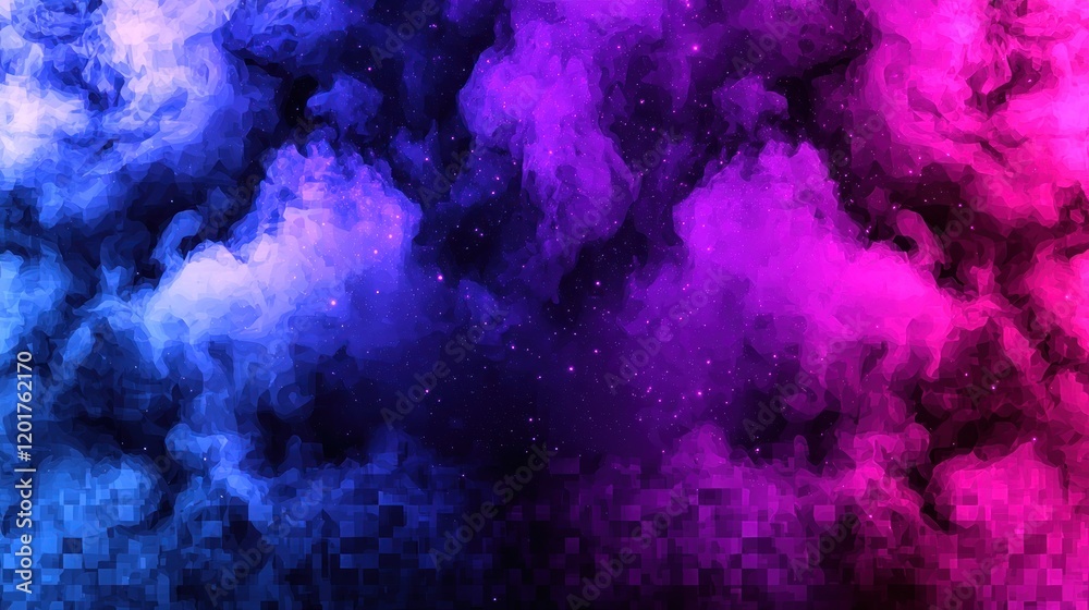 Abstract Cosmic Nebula with Pink and Blue Hues and Sparkling Stars Abstract Cosmic Nebula with Pink and Blue Hues and Sparkling Stars