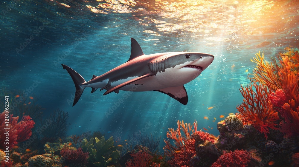 custom made wallpaper toronto digitalExploring marine wildlife shark encounter in vibrant coral reef underwater photography ocean environment