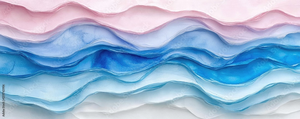 Abstract pastel blue wave layers; calming design Abstract pastel blue wave layers; calming design