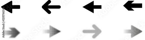 Arrow sign icon set. Collection black arrows icons isolated on the white background. Vector illustration EPS 10.