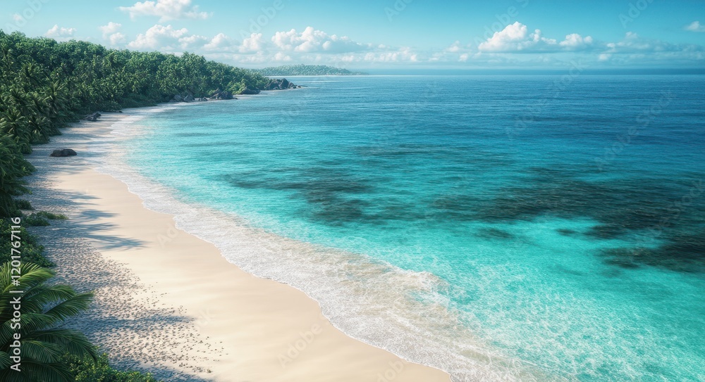 A Serene Beach View from Above. A Serene Beach View from Above.