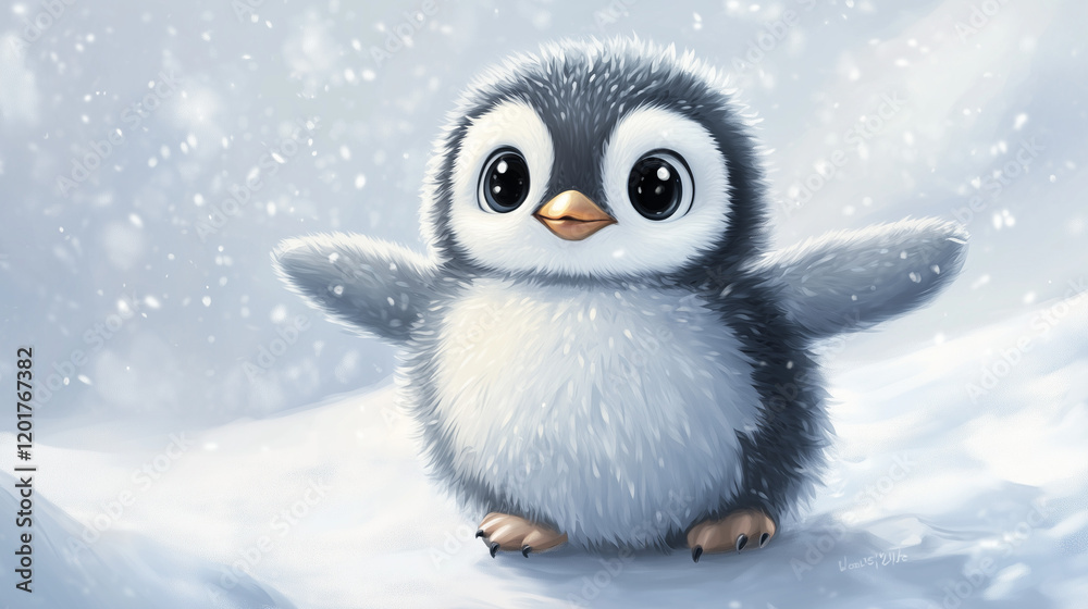 penguin in snow penguin in snow