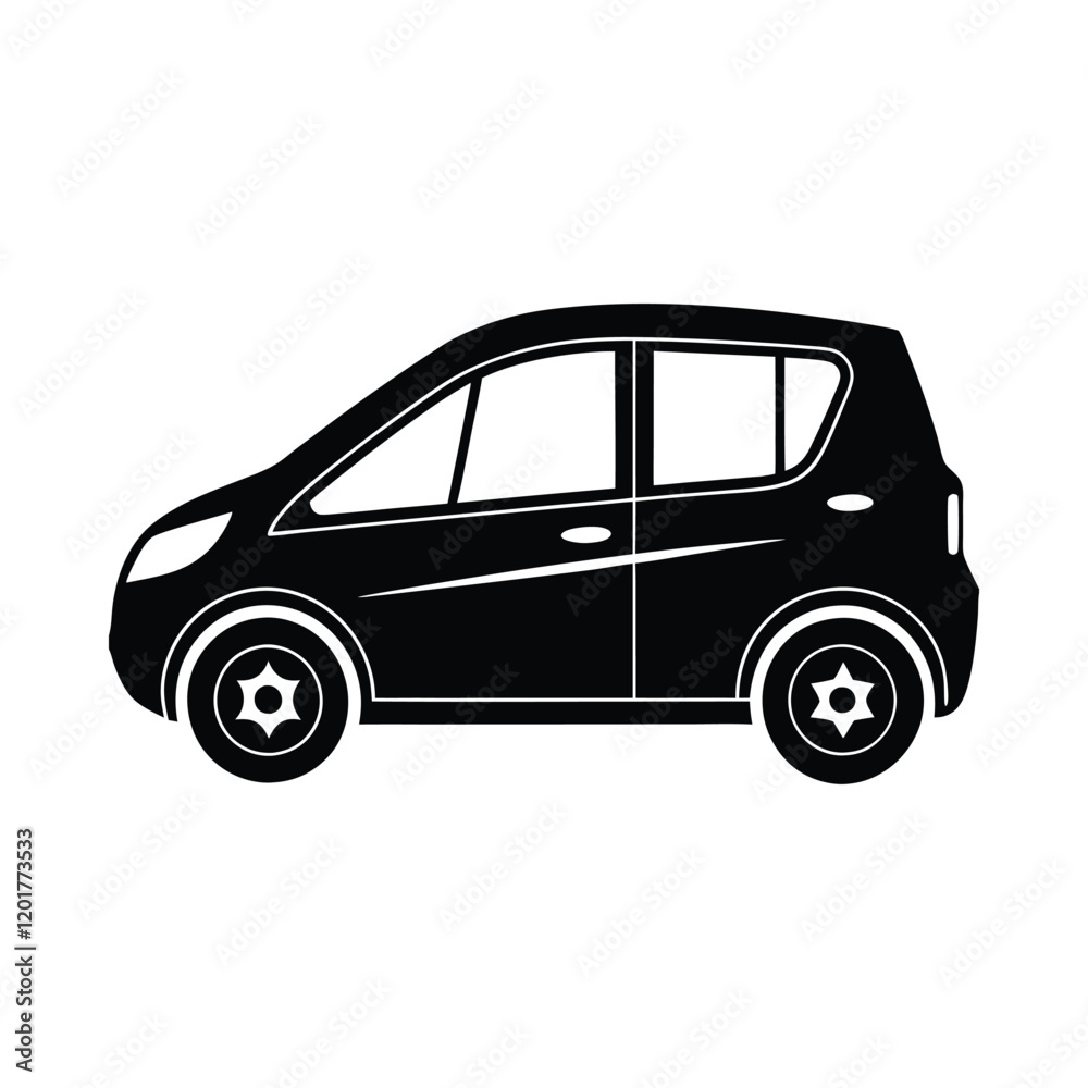 Obraz premium Sleek Electric Vehicle Silhouette. Modern Design
