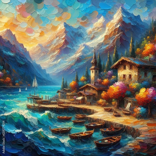 Impasto Thick and textured paint application
