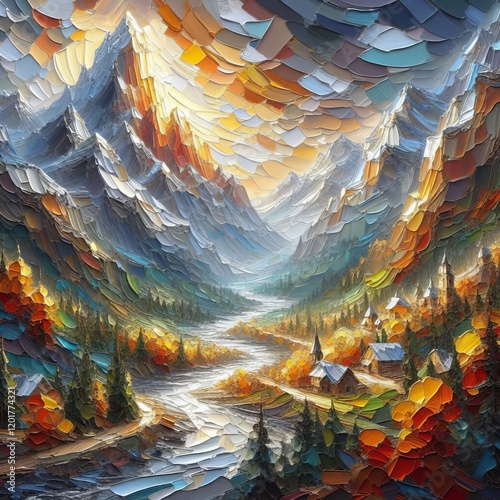 Impasto Thick and textured paint application