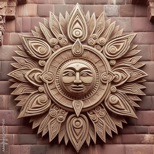 Inca Sun Stylized sun motifs from Inca culture