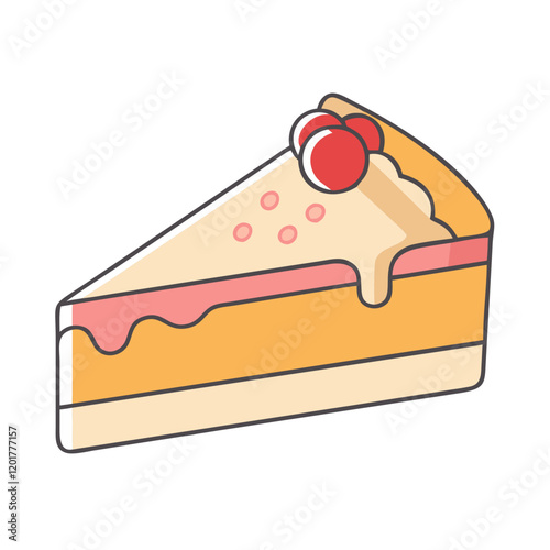 cheesecake slice icon, cheesecake slice vector illustration-simple illustration of cheesecake slice, perfect for cheesecake slice logos and icons