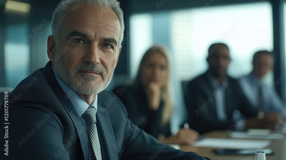 Obraz premium Businessman at Boardroom Table