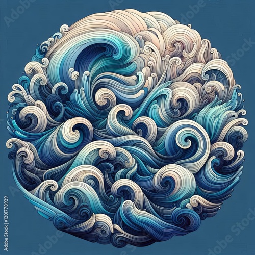 Ocean Waves Pattern Abstract waves representing fluidity change