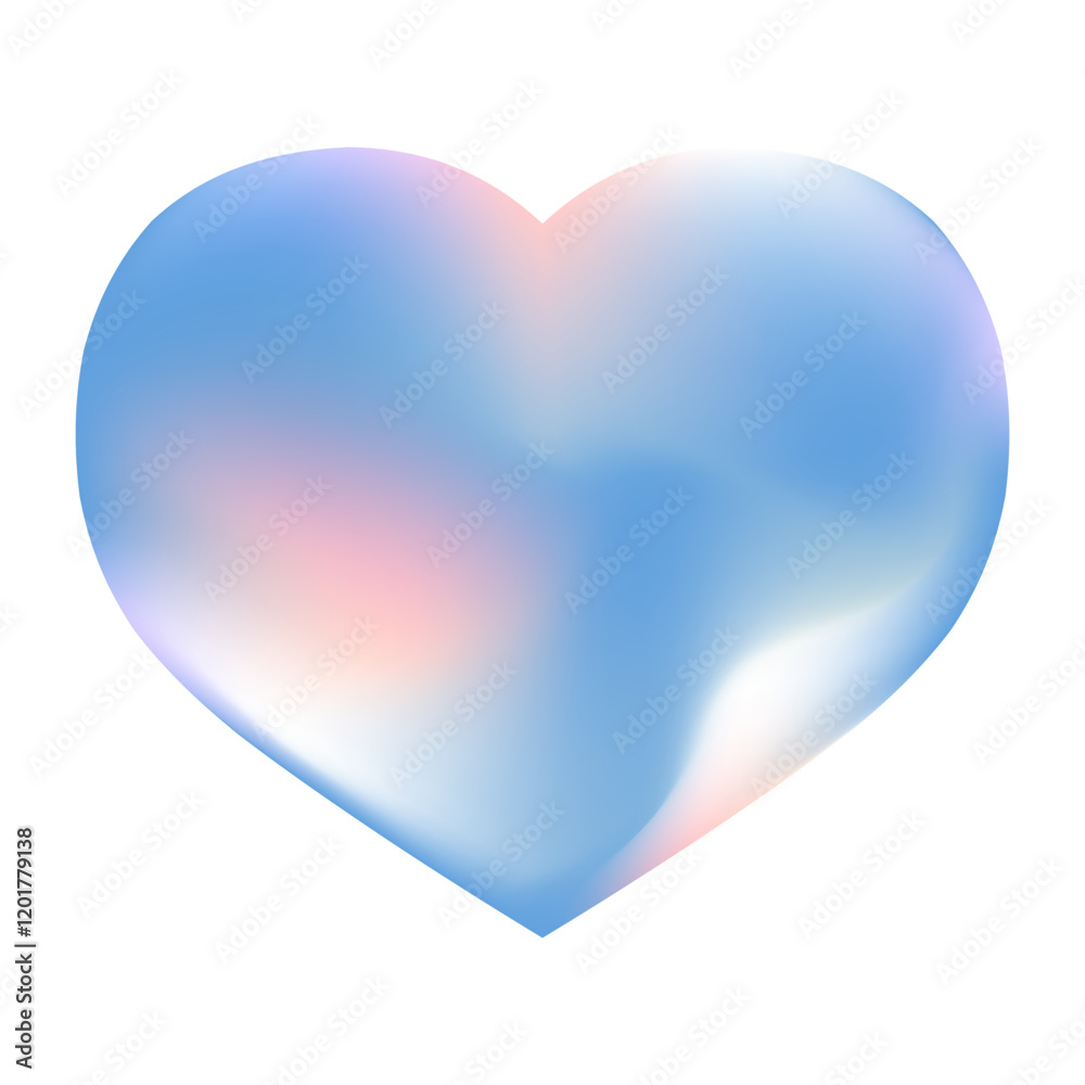 Abstract gradient heart in soft blue, pink, and white tones isolated on a white background. Modern minimalistic illustration symbolizing love and harmony Abstract gradient heart in soft blue, pink, and white tones isolated on a white background. Modern minimalistic illustration symbolizing love and harmony