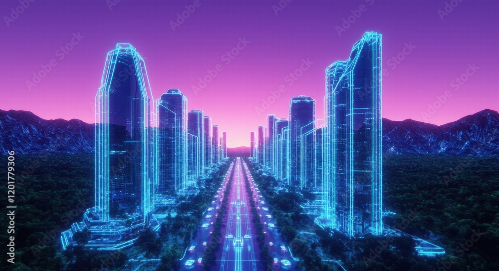 Obraz premium AI Digital Ecosystem.