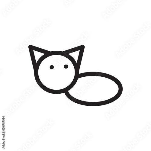 Cat icon with an annoyed expression, showcasing narrowed eyes and furrowed brows. Perfect for expressive designs, apps, and creative branding. Clean and modern vector style.