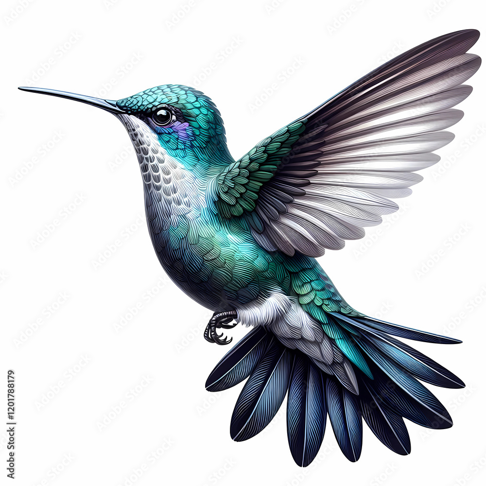Fototapeta premium hummingbird image on white background