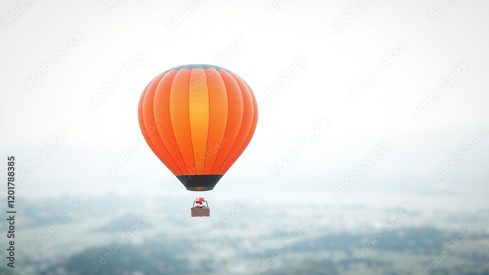 3D Rendered Hot Air Balloon, Majestic Flight 3D Rendered Hot Air Balloon, Majestic Flight