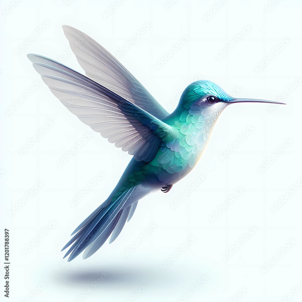 Fototapeta premium hummingbird image on white background