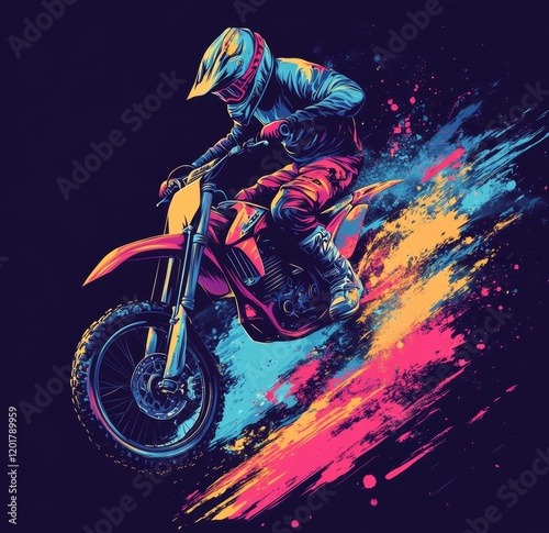 Dynamic Vibrant Shirt Design for Action Sports Enthusiasts photo