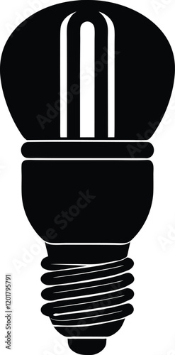 Compact fluorescent lamp cfl silhouette illustration