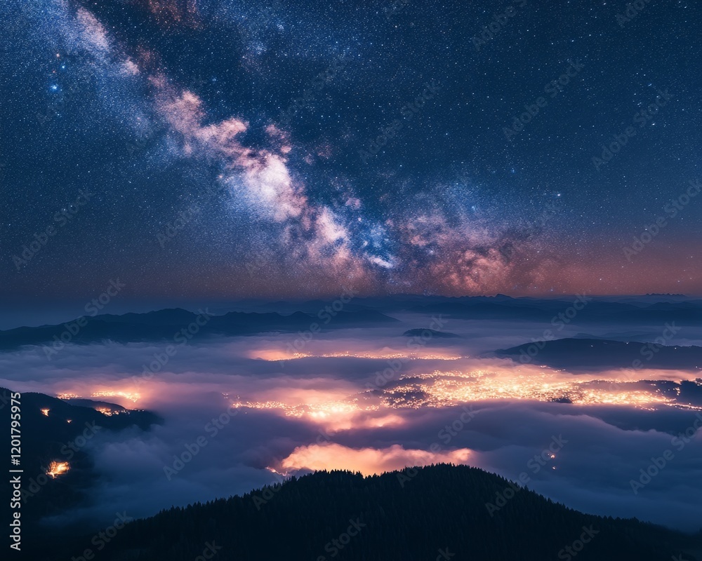 Fototapeta premium Breathtaking Starry Sky Over Dolomites at Night