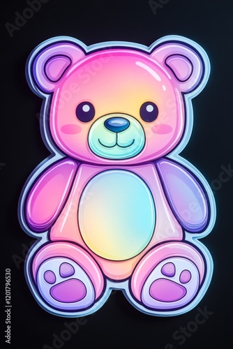 Cute Pastel Teddy Bear Sticker Art